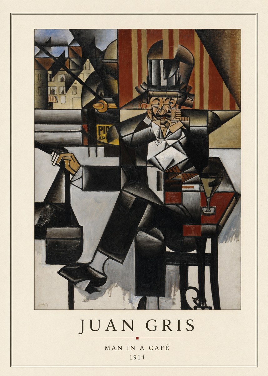 Juan Gris Man in a Café No3 - Poster