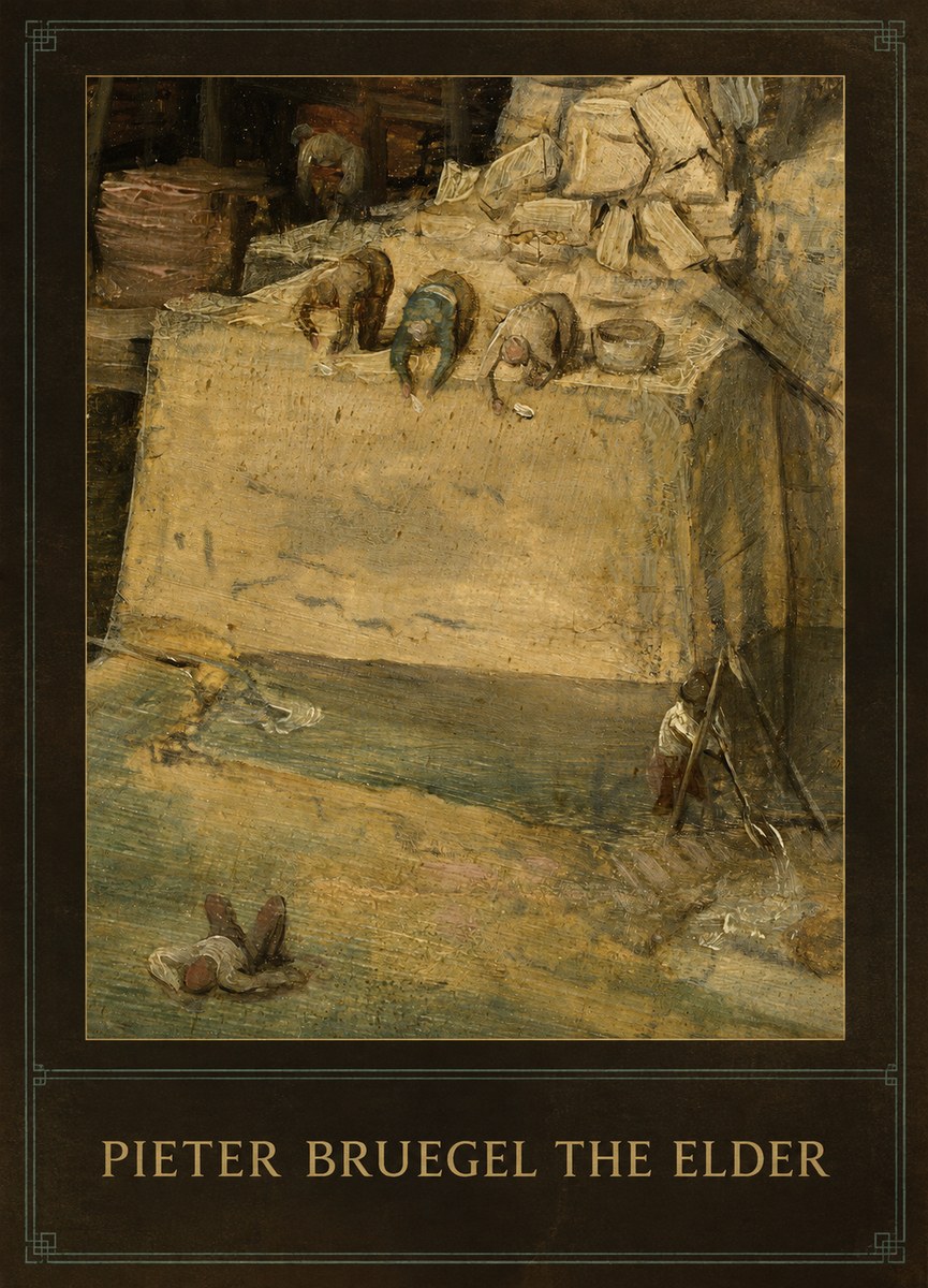 Pieter Bruegel Figures on the Embankment No3 - Poster