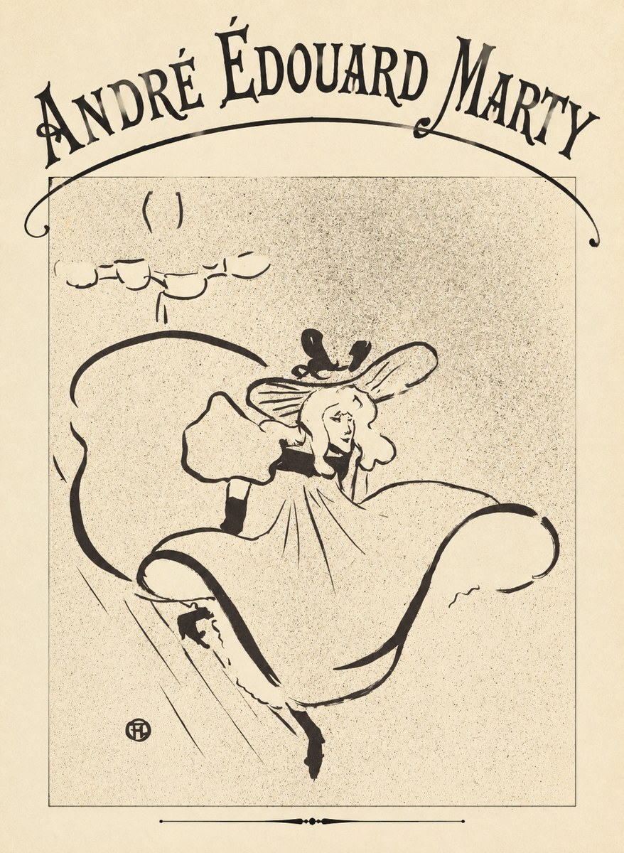 André Édouard Marty Elegant Woman with Hat No4 - Poster