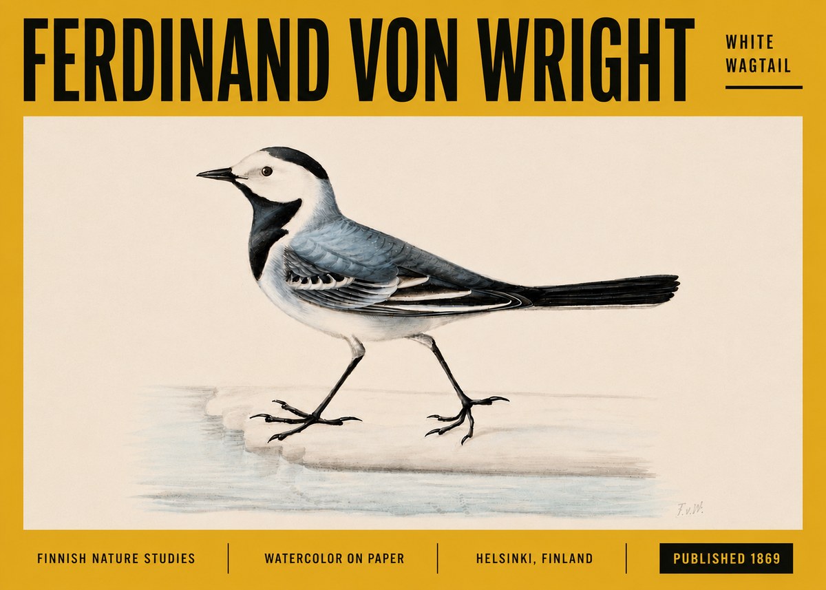 Ferdinand von Wright White Wagtail No5 - Poster