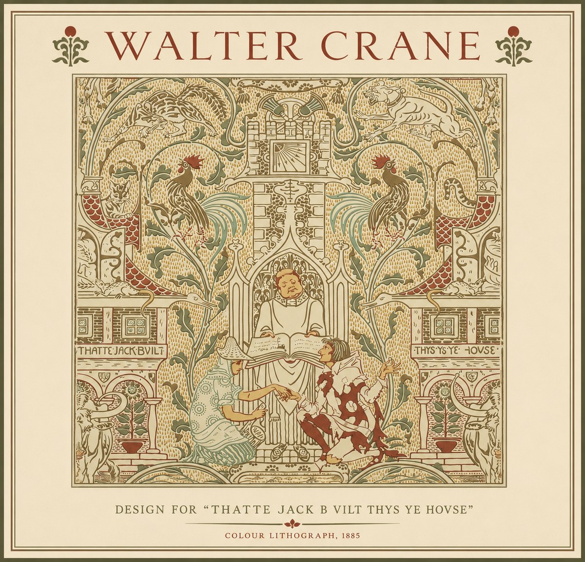 Walter Crane Design for "Thatte Jack B Vilt Thys Ye Hovse" No3 - Poster