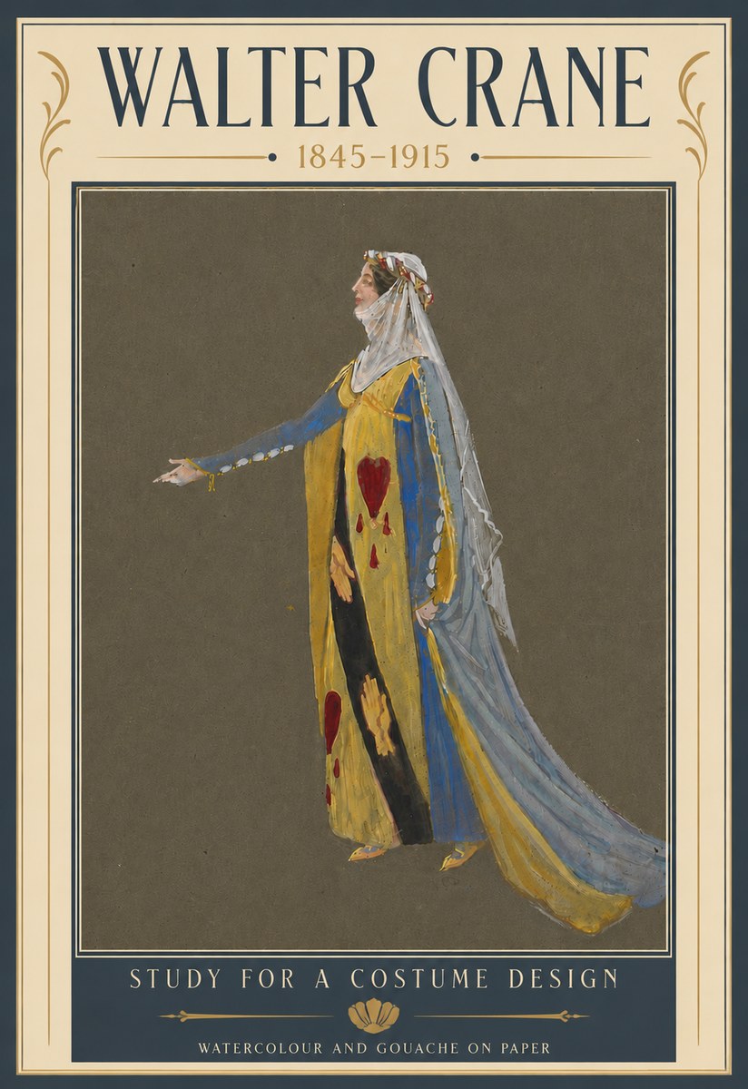 Walter Crane Study for a Costume Design No5 - Poster