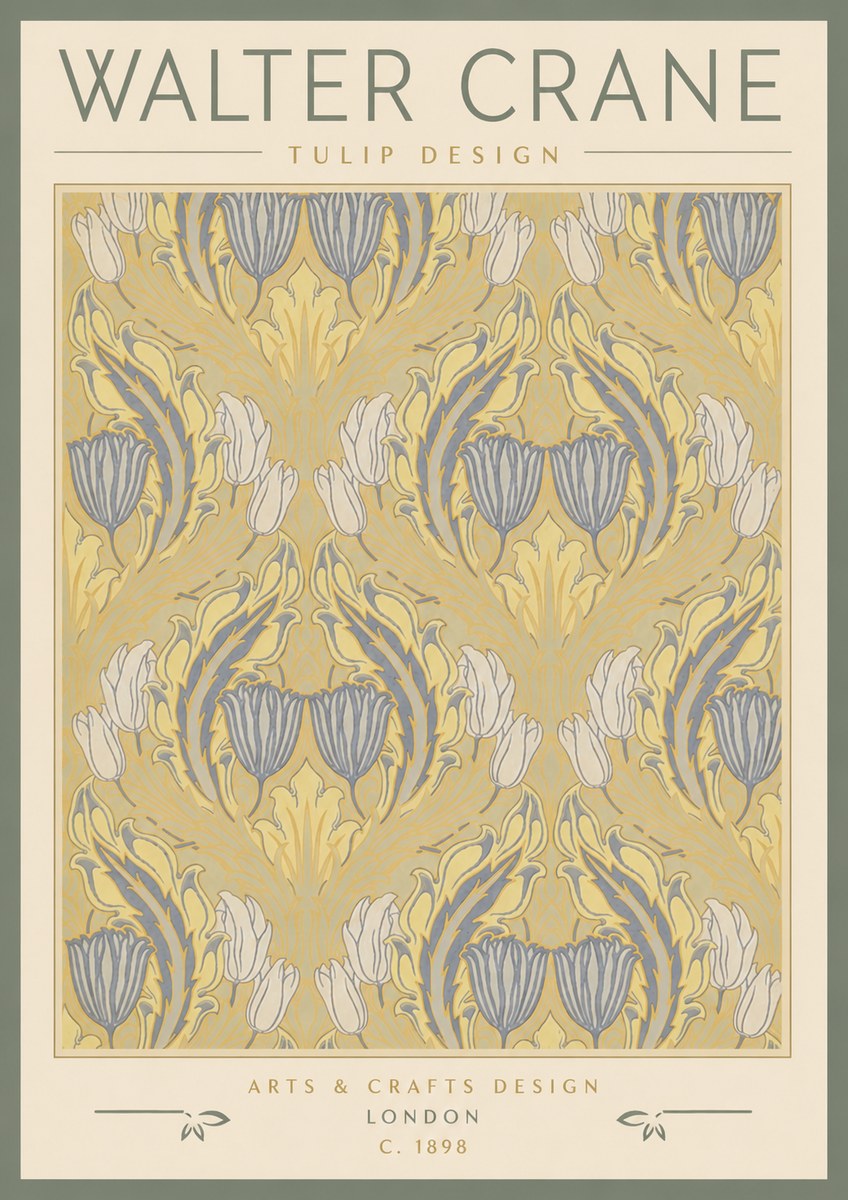 Walter Crane Tulip Design I No4 - Poster