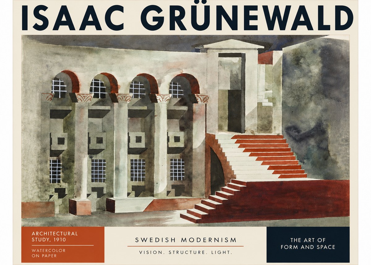 Isaac Grünewald Architectural Study, 1910 No3 - Poster