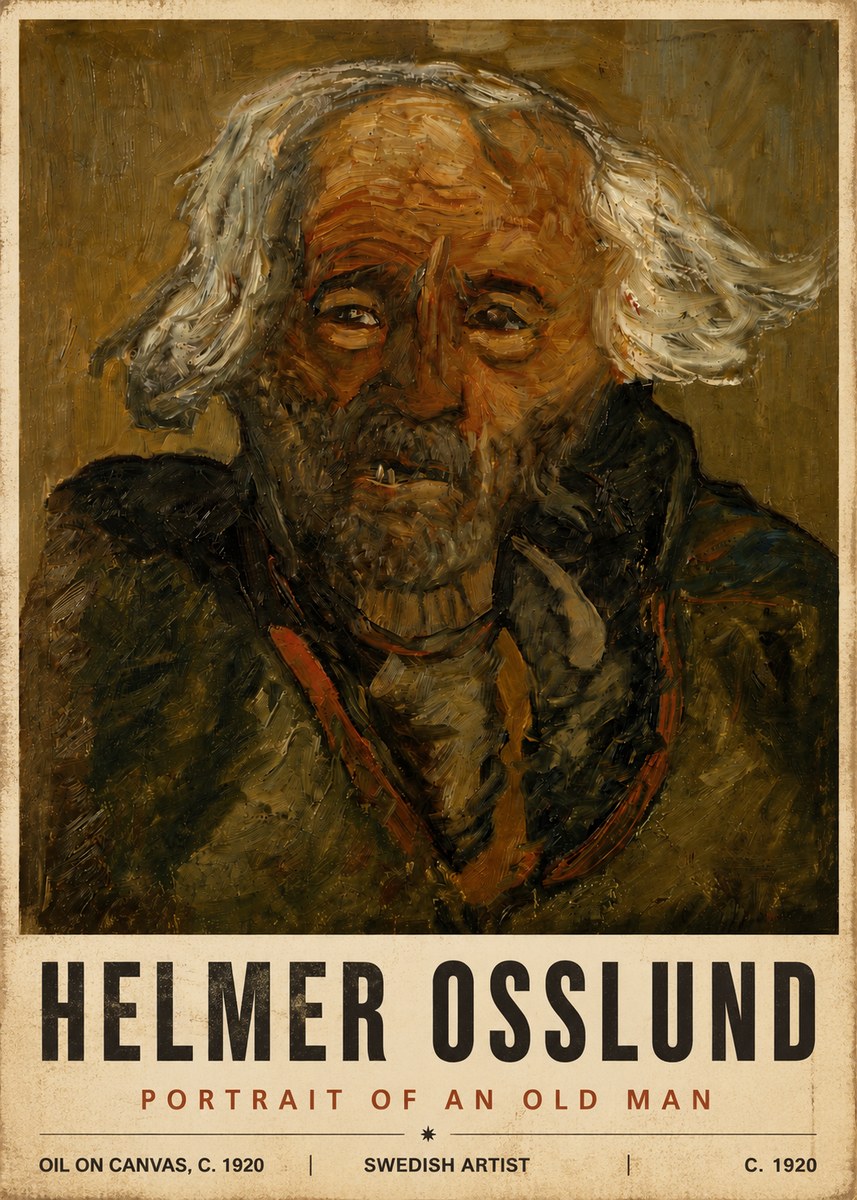 Helmer Osslund Portrait of an Old Man No6 - Poster