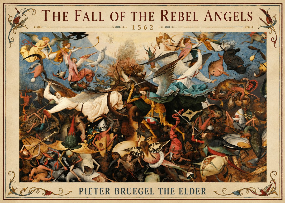 Pieter Bruegel The Fall of the Rebel Angels III No2 - Poster