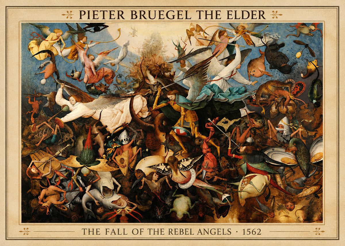 Pieter Bruegel The Fall of the Rebel Angels III No4 - Poster