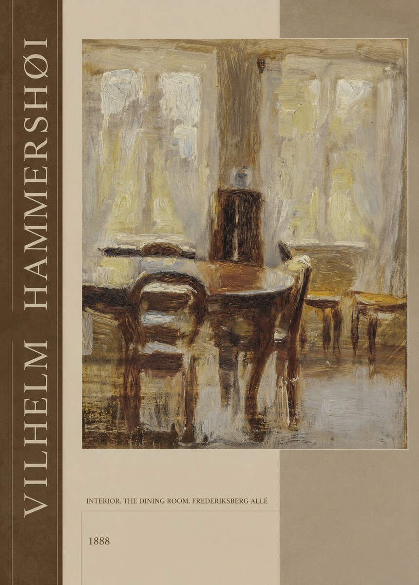 Vilhelm Hammershøi Interior. the Dining Room. Frederiksberg Allé No6 - Poster