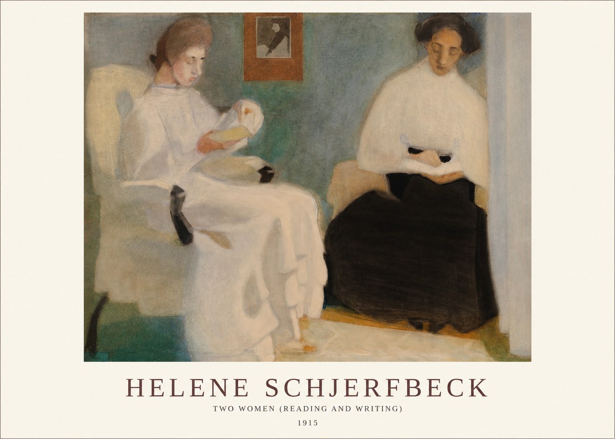Helene Schjerfbeck Two Women (Reading and Writing) No1 - Poster