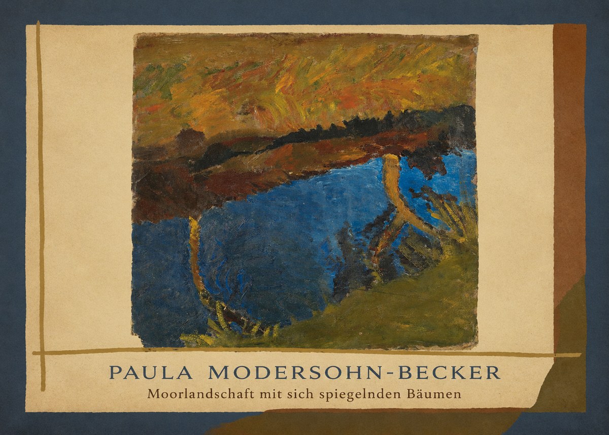 Paula Modersohn-Becker Moorlandschaft Mit Sich Spiegelnden Bäumen No1 - Poster