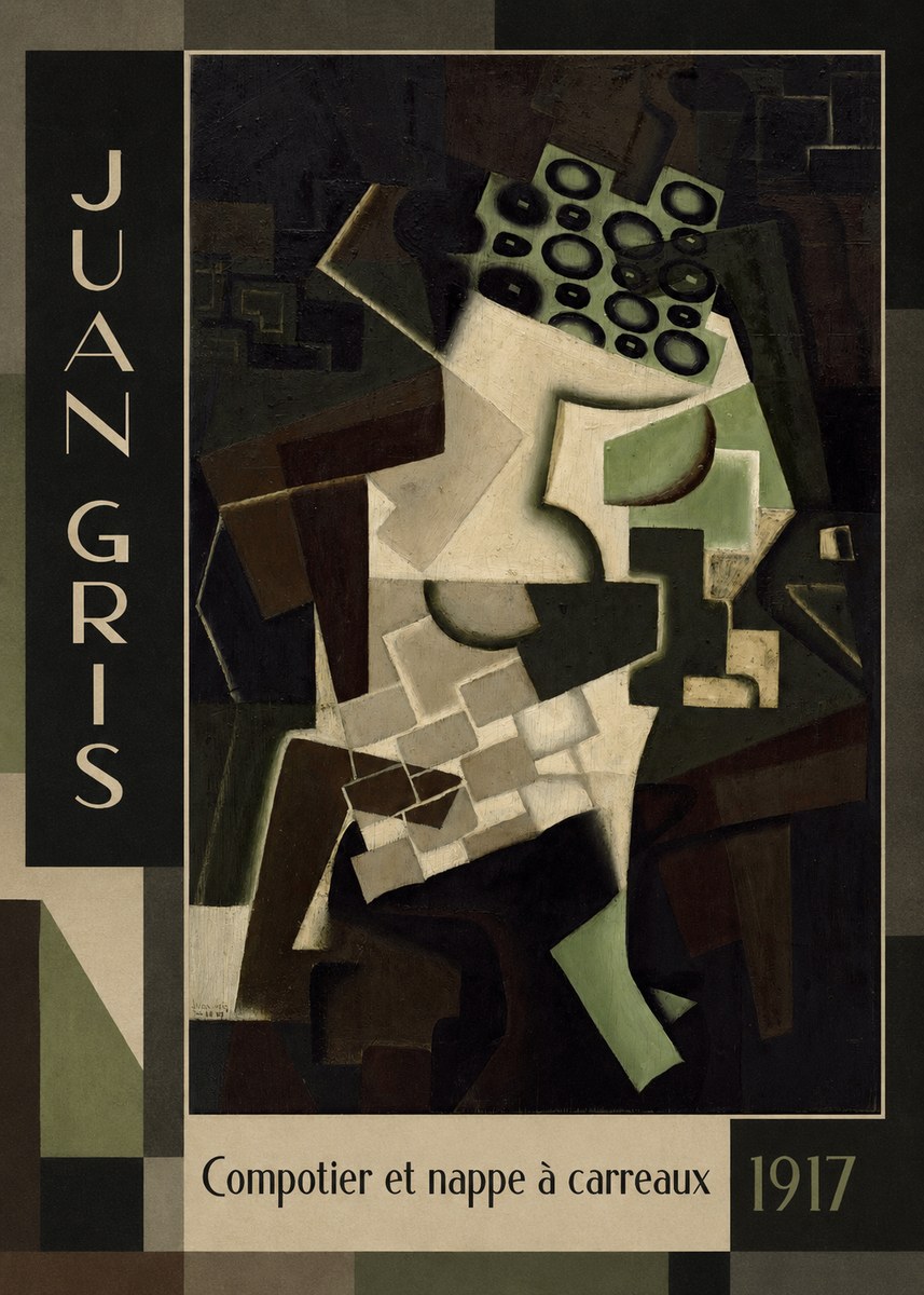 Juan Gris Compotier Et Nappe À Carreaux No1 - Poster