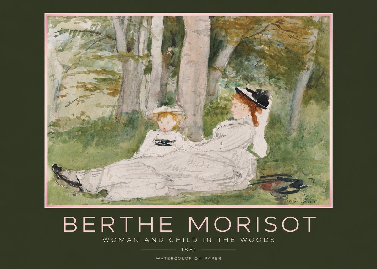Berthe Morisot Woman and Child in the Woods No2 - Poster