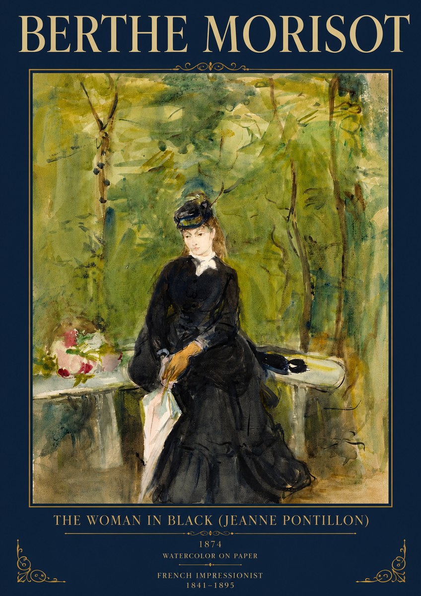 Berthe Morisot The Woman in Black (Jeanne Pontillon) No3 - Poster
