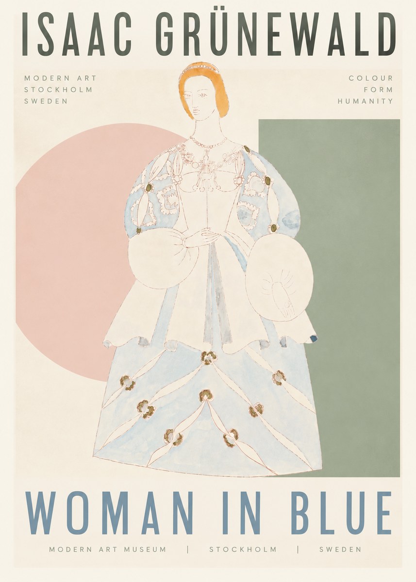 Isaac Grünewald Study of a Woman in Costume No6 - Poster