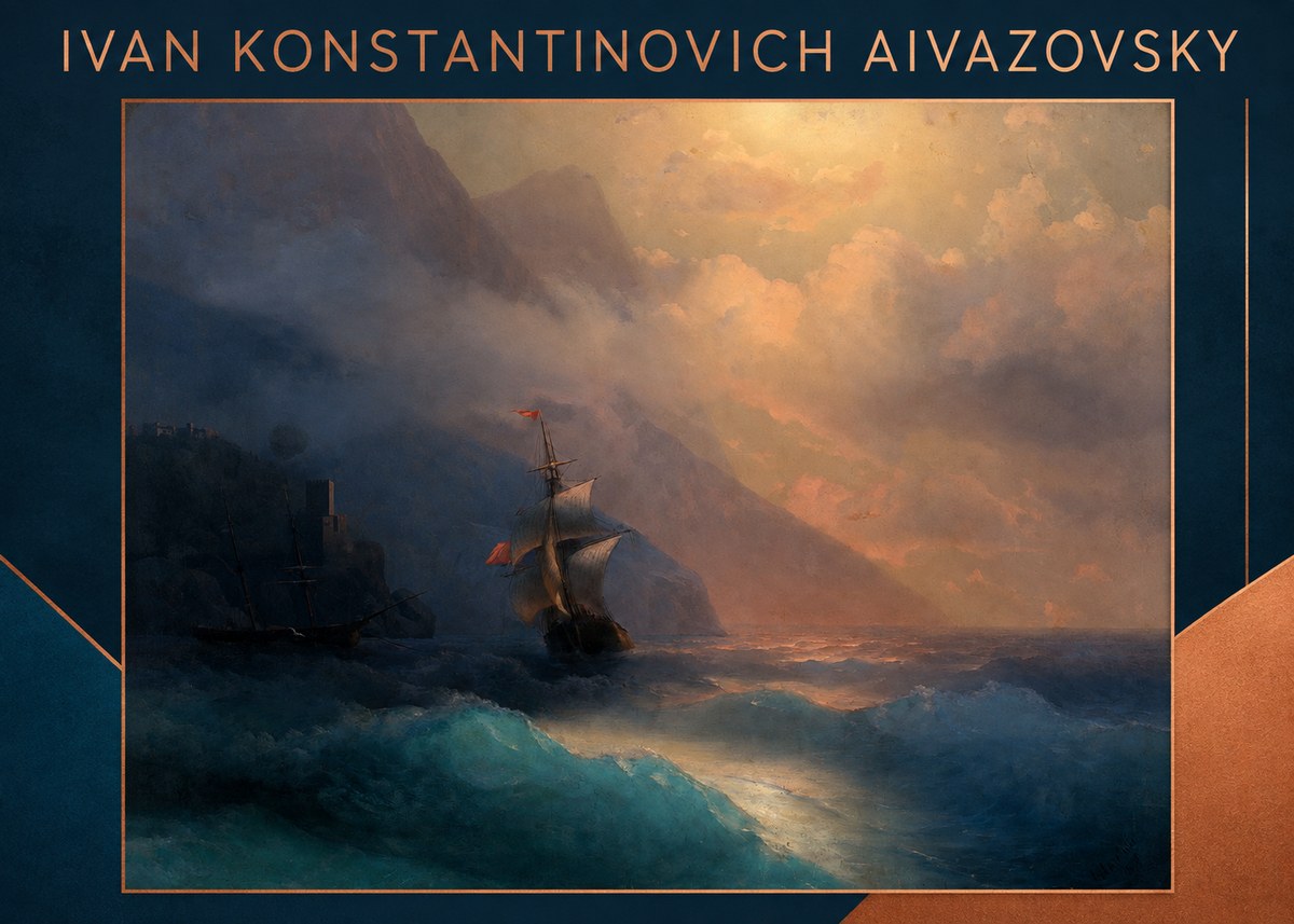 Ivan Konstantinovich Aivazovsky Storm at Sea No3 - Poster