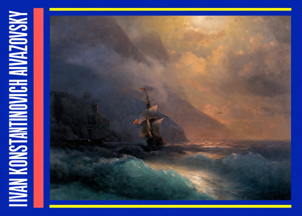 Ivan Konstantinovich Aivazovsky Storm at Sea No5 - Poster