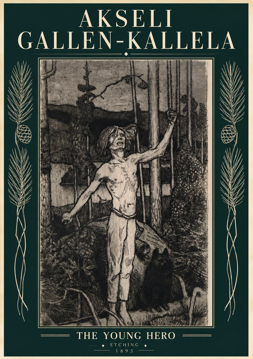 Akseli Gallen-Kallela The Young Hero No4 - Poster