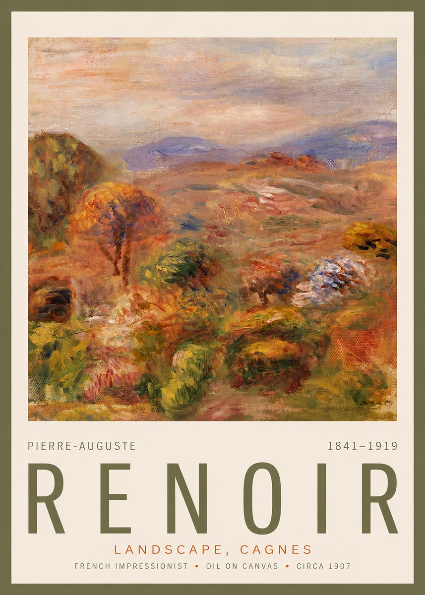 Renoir Landscape, Cagnes No2 - Poster