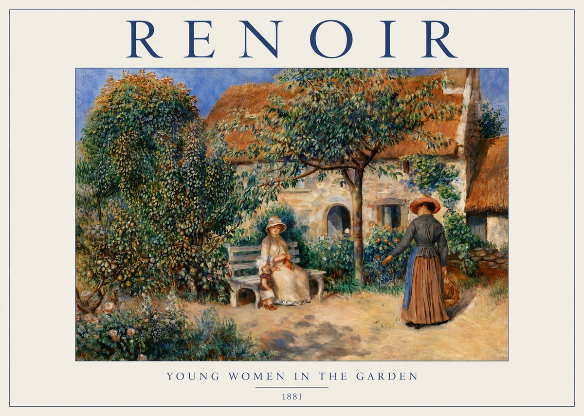 Renoir Young Women in the Garden II No5 - Poster