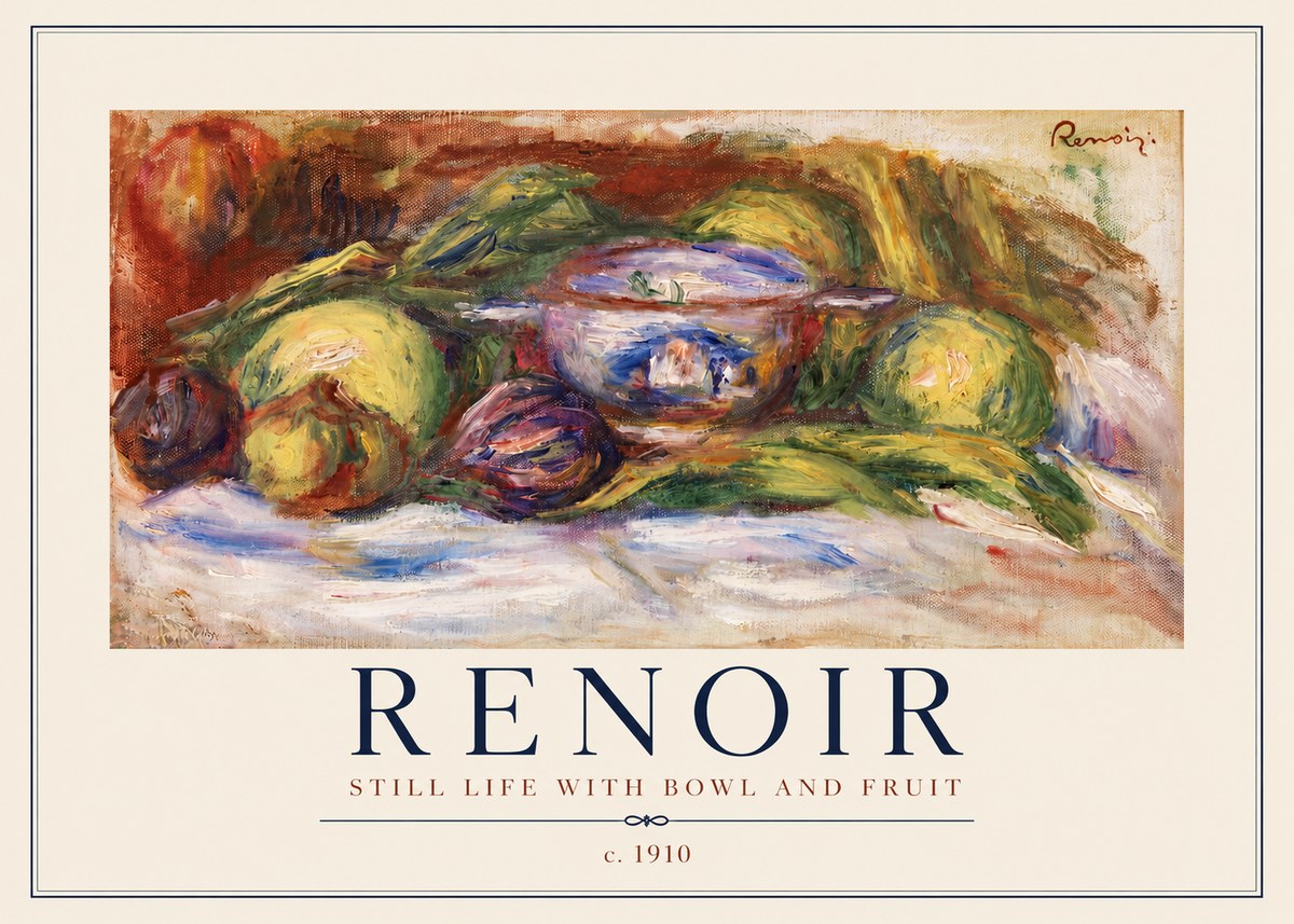 Renoir Still Life with Bowl and Fruit No2 - Poster