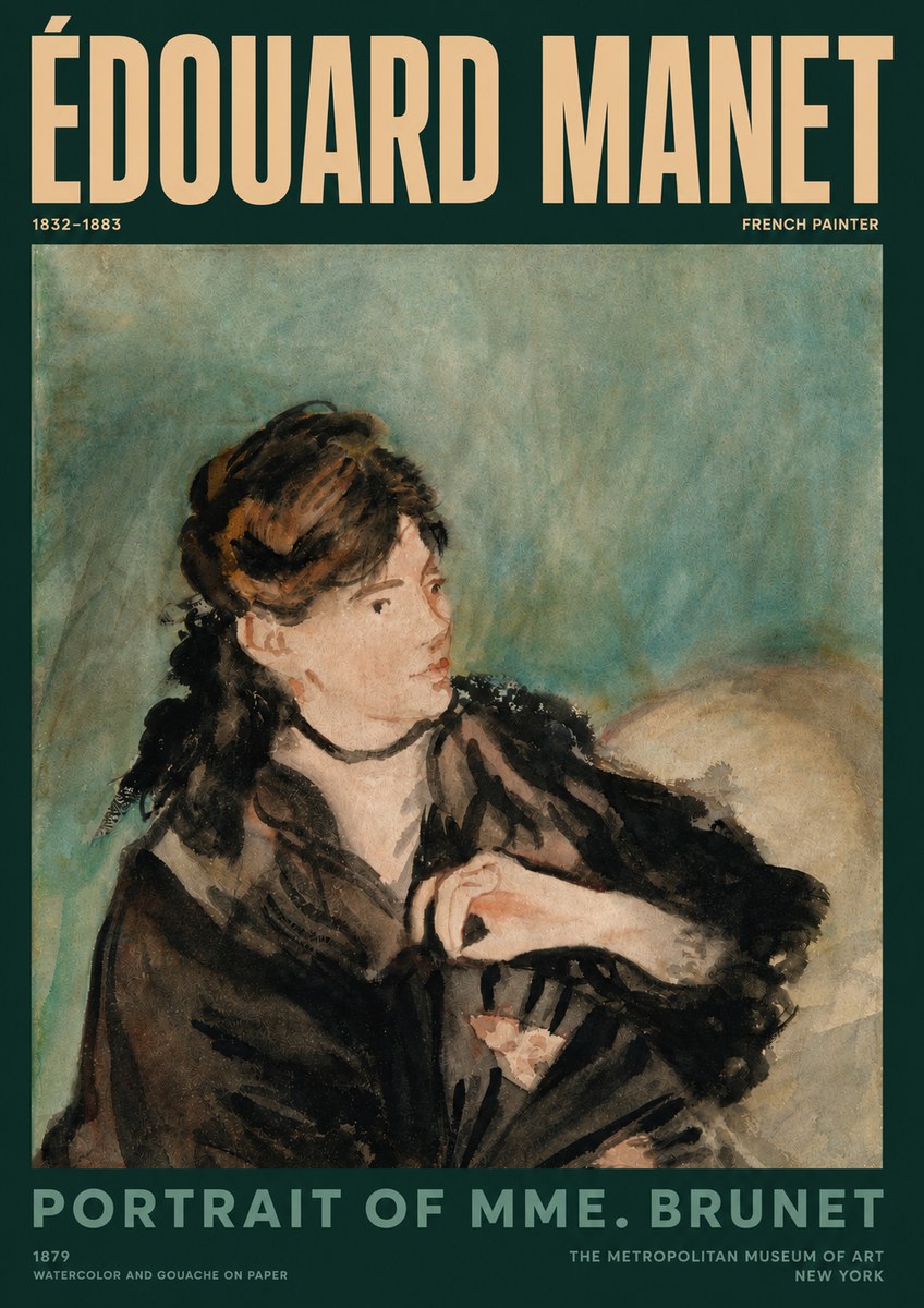 Édouard Manet Portrait of Mme. Brunet No3 - Poster
