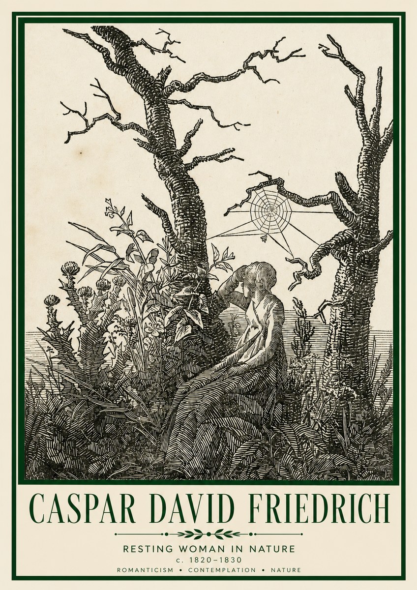 Caspar David Friedrich Resting Woman in Nature No3 - Poster