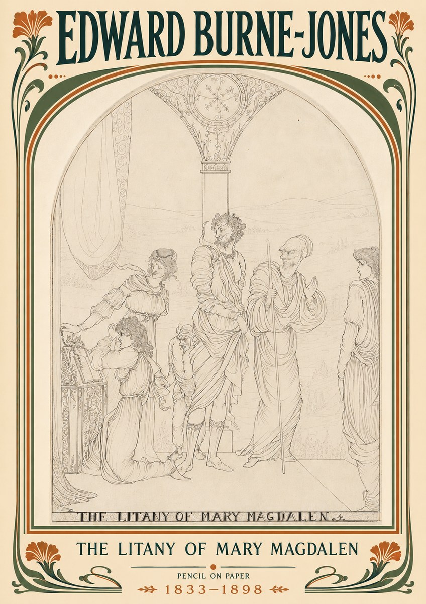 Edward Burne-Jones The Litany of Mary Magdalen No5 - Poster