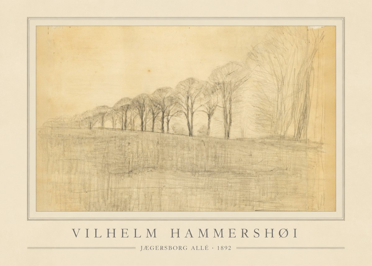 Vilhelm Hammershøi Jægersborg Allé No3 - Poster