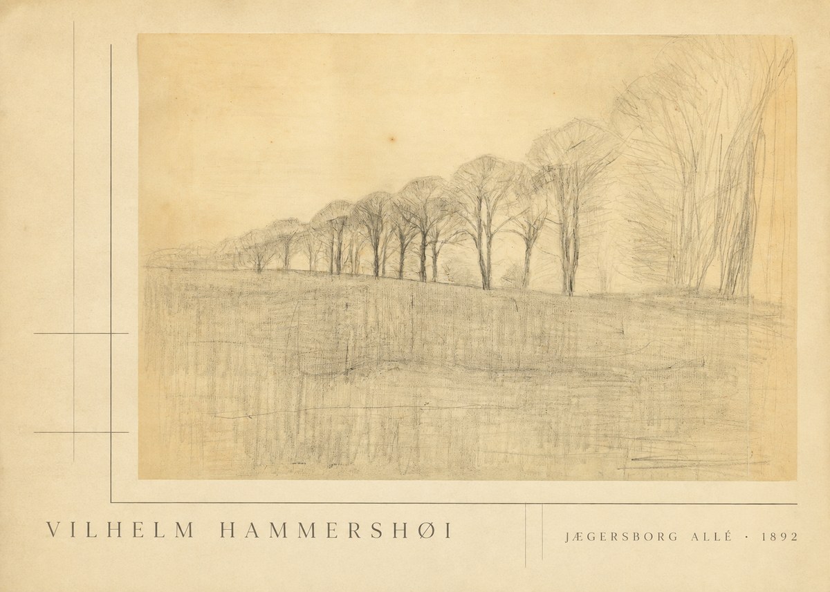 Vilhelm Hammershøi Jægersborg Allé No4 - Poster