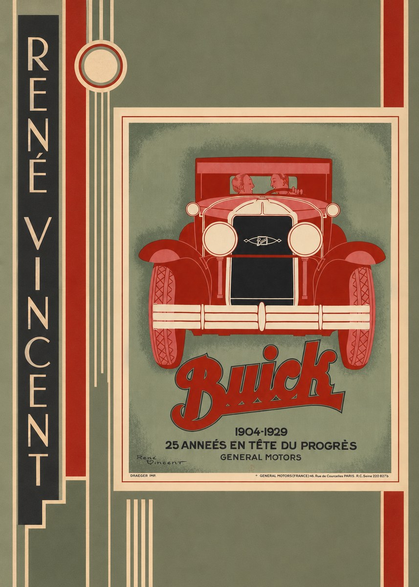 René Vincent Buick - 25 Années En Tête Du Progrès No3 - Poster