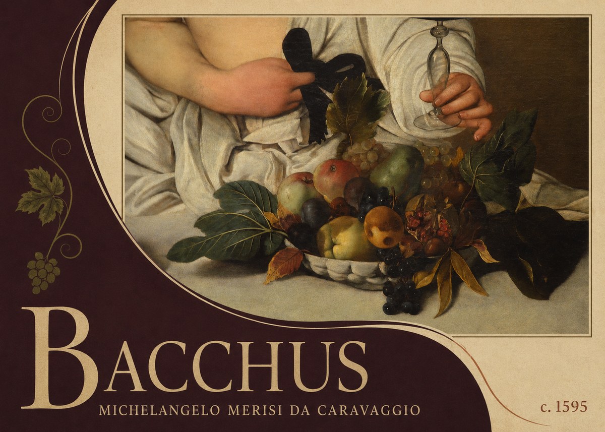 Michelangelo Merisi da Caravaggio Bacchus II No3 - Poster