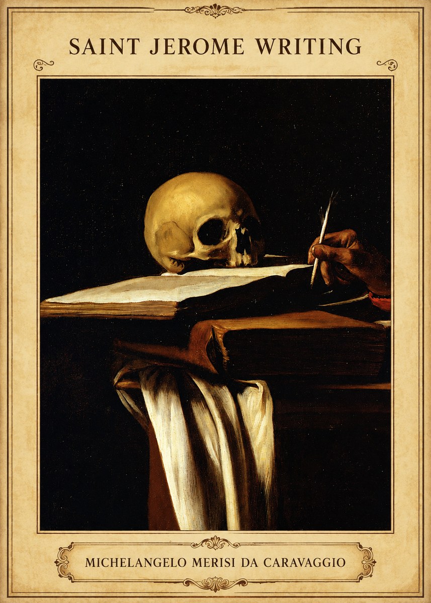 Michelangelo Merisi da Caravaggio Saint Jerome Writing III No5 - Poster