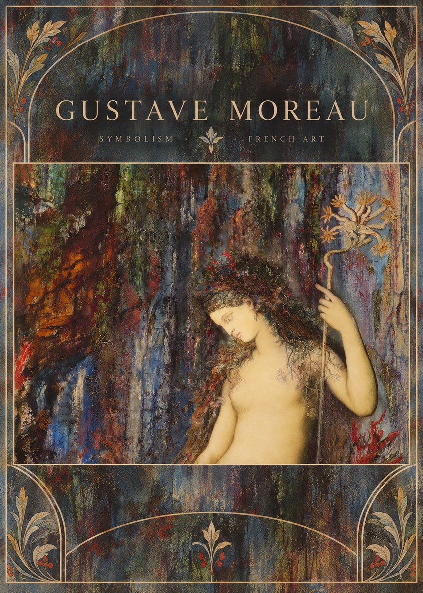 Gustave Moreau The Flower with the Human Head No6 - Poster
