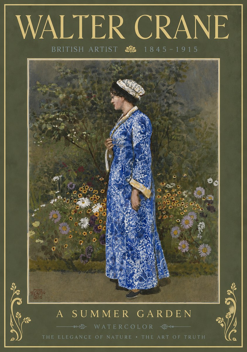 Walter Crane A Summer Garden No6 - Poster