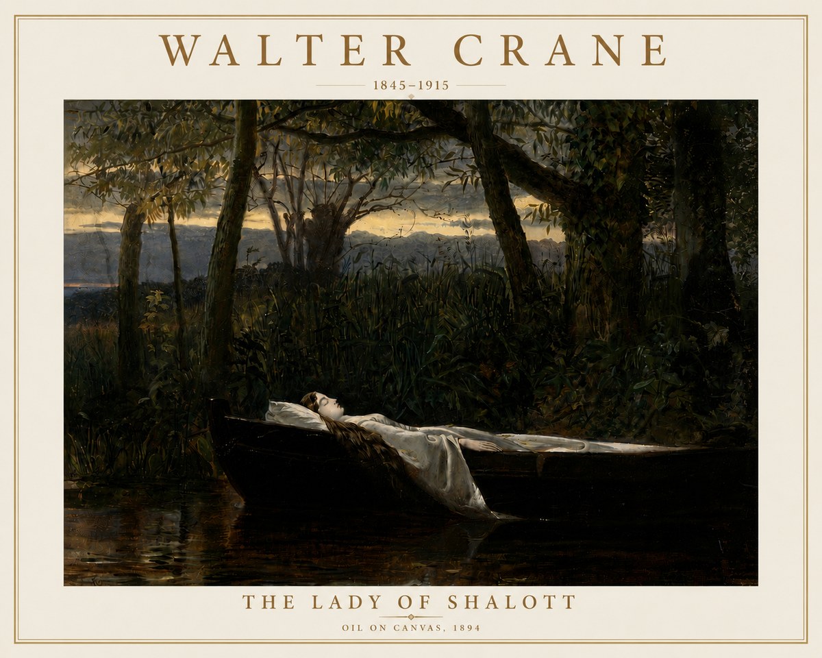 Walter Crane The Lady of Shalott No5 - Poster