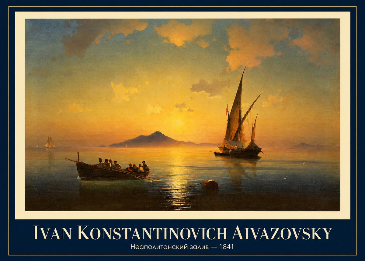 Ivan Konstantinovich Aivazovsky Неаполитанский Залив No1 - Poster
