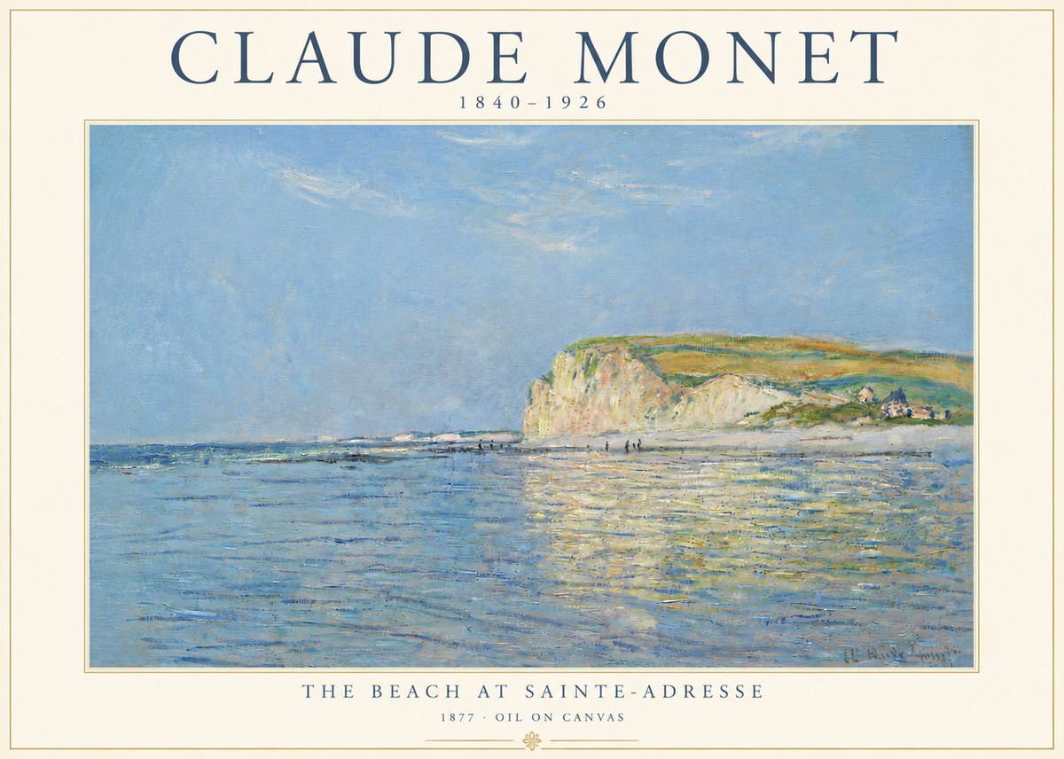 Monet The Beach at Sainte-adresse III No4 - Poster