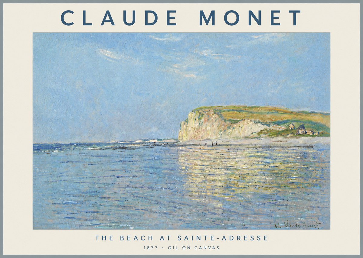 Monet The Beach at Sainte-adresse III No5 - Poster