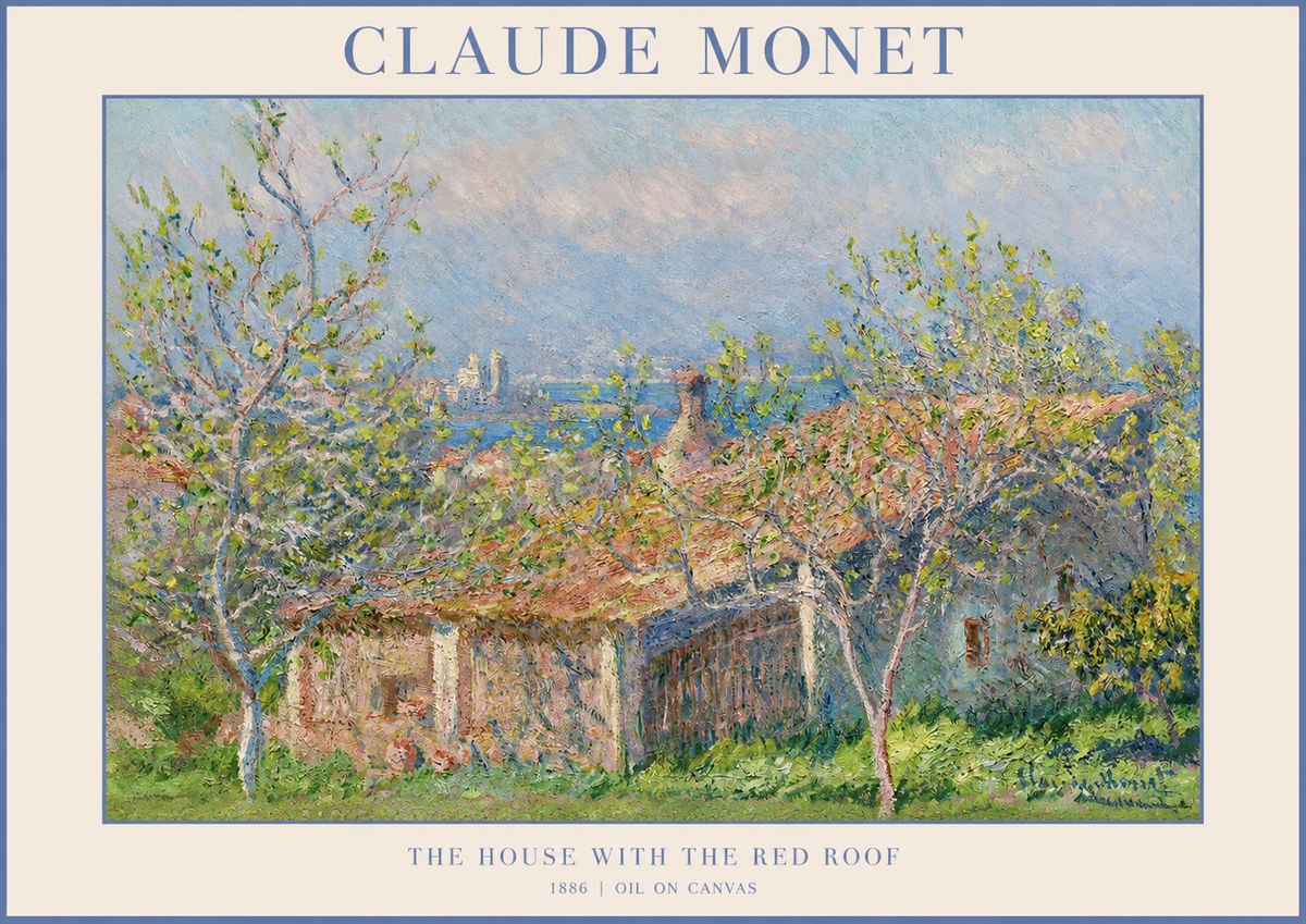 Monet The House with the Red Roof No1 - Poster