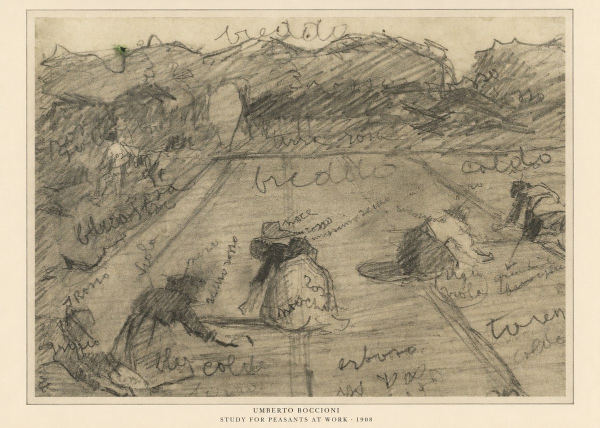 Umberto Boccioni Study for Peasants at Work No6 - Poster