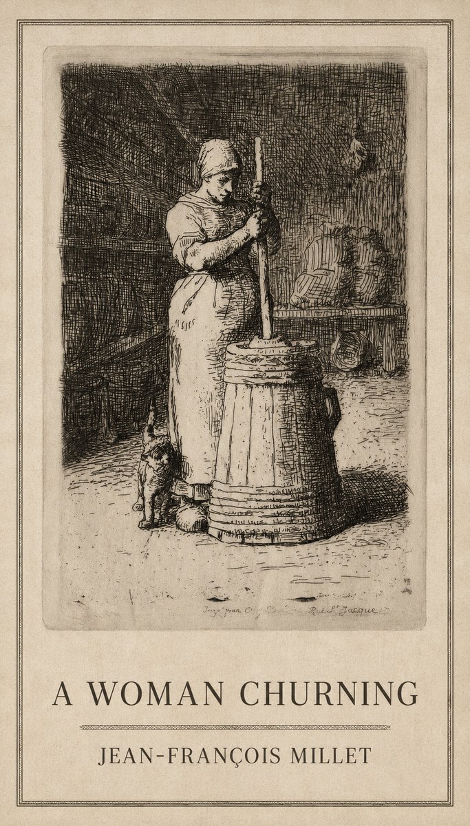 Jean-François Millet A Woman Churning No1 - Poster