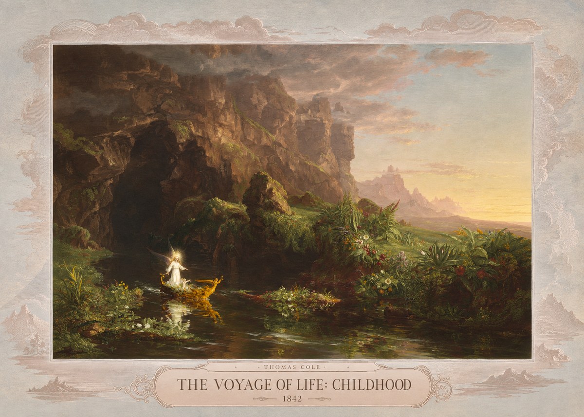 Thomas Cole The Voyage of Life: Childhood IV No5 - Poster
