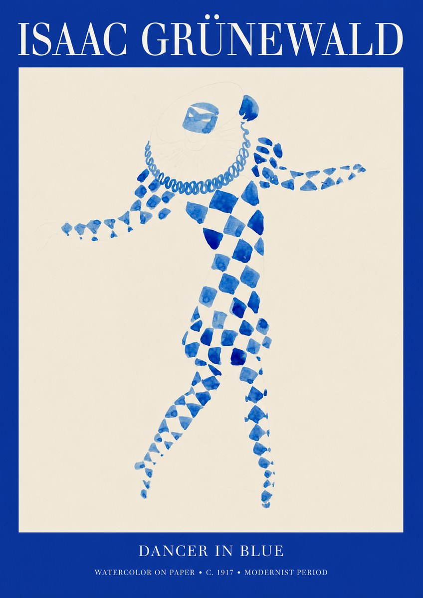 Isaac Grünewald Dancer in Blue No1 - Poster