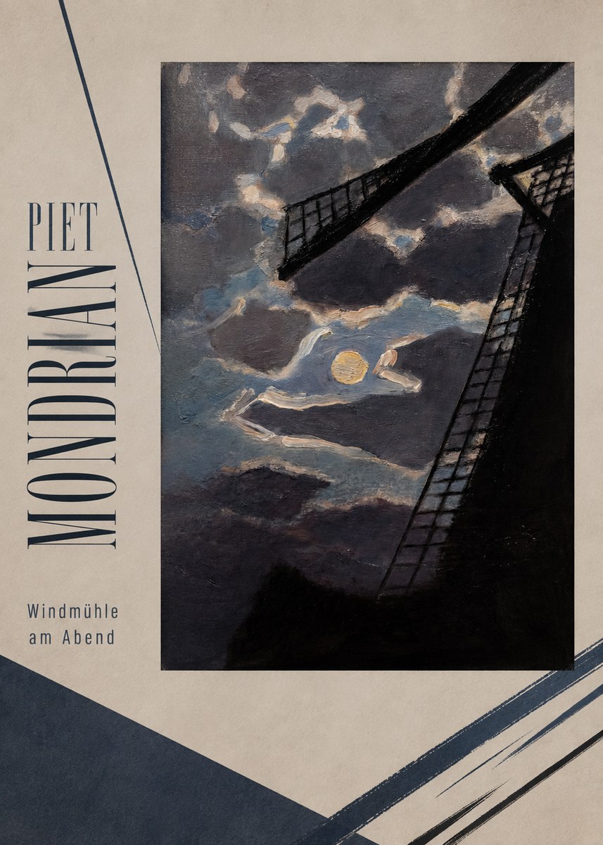 Piet Mondrian Windmühle Am Abend II No2 - Poster