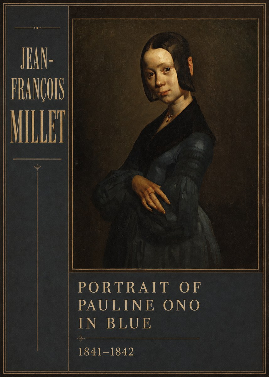 Jean-François Millet Portrait of Pauline Ono in Blue No3 - Poster