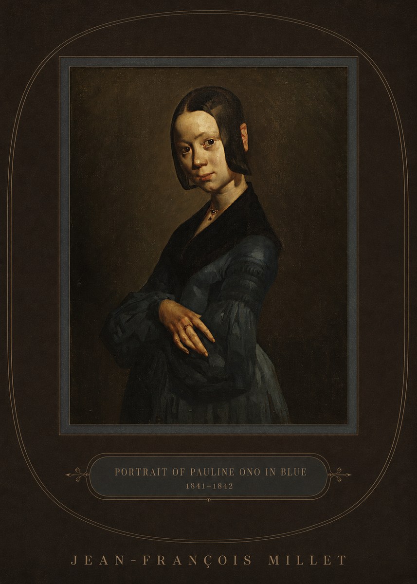 Jean-François Millet Portrait of Pauline Ono in Blue No4 - Poster