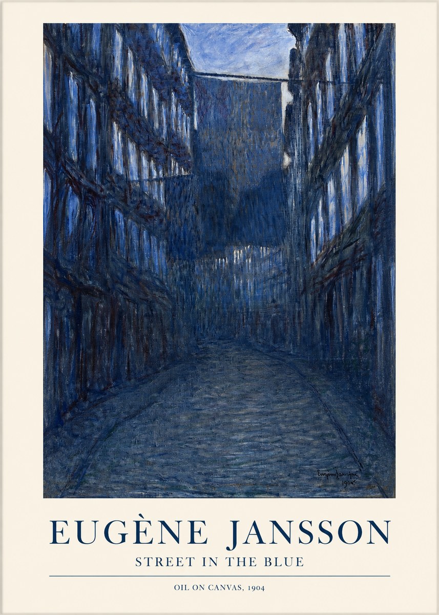 Eugène Jansson Street in the Blue No1 - Poster
