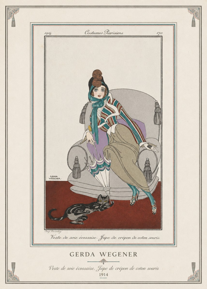 Gerda Wegener Veste De Soie Écossaise. Jupe De Crépon De Coton Souris. No3 - Poster