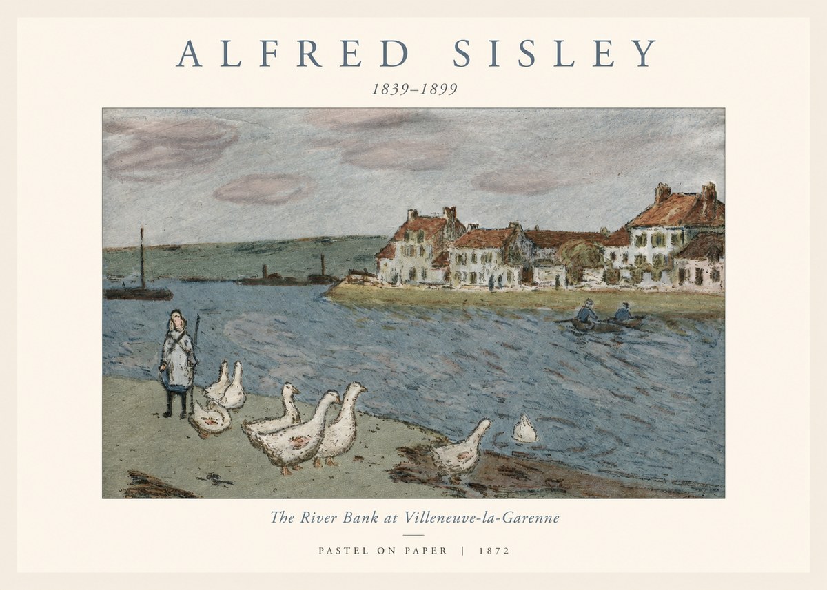 Sisley The River Bank at Villeneuve-la-garenne No1 - Poster