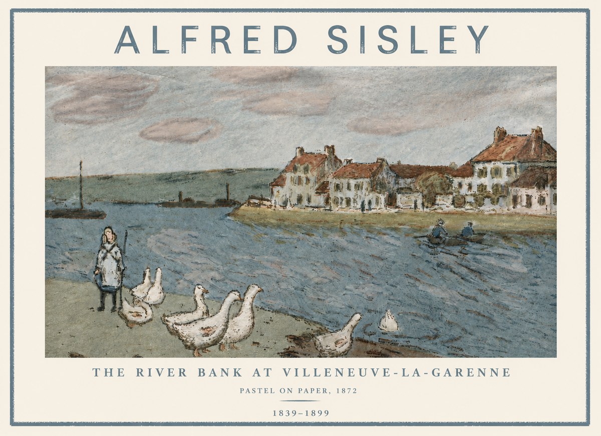 Sisley The River Bank at Villeneuve-la-garenne No5 - Poster